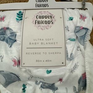 Ultra Soft Baby Blanket - White and Gray with Pink Accents